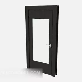 Bathroom Door Wooden Glass 3d model