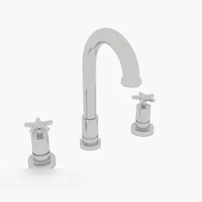 Bathroom Double Open Tap 3d model