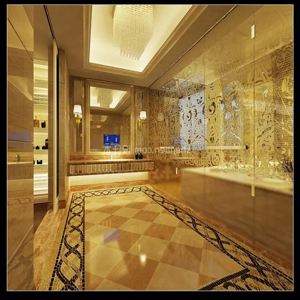 Warm Bathroom Hall Interior Decor 3d model Warm Bathroom Hall Interior Decor 3d model