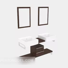 Bathroom Mirror Washbasin Decoration 3d model