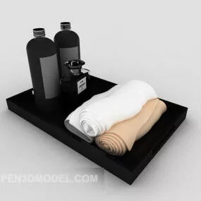 Bathroom Towels, Shower Gel 3d model