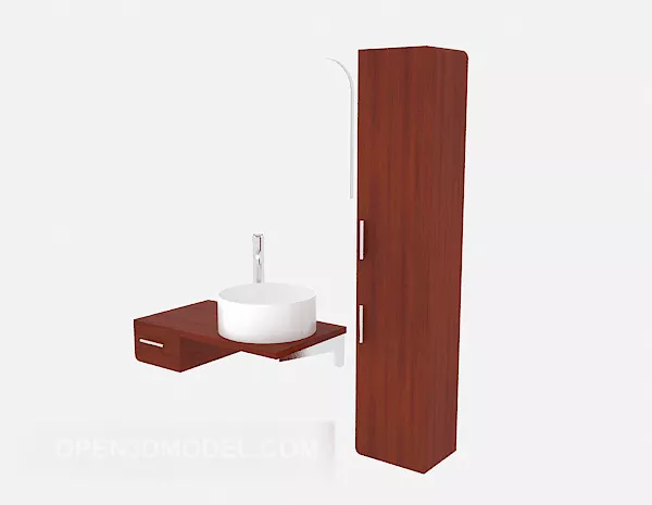 Washbasin Sanitary With Under Covered 3d model