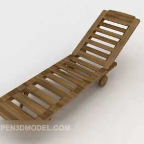 Beach Lounge Chair Wooden 3d model