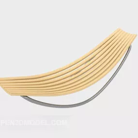 Beach Wooden Lounge Chairs 3d model