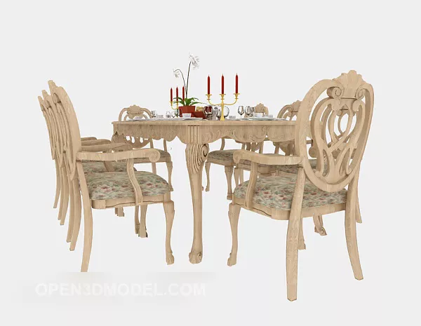 Beautiful European Table 3d model Beautiful European Table 3d model