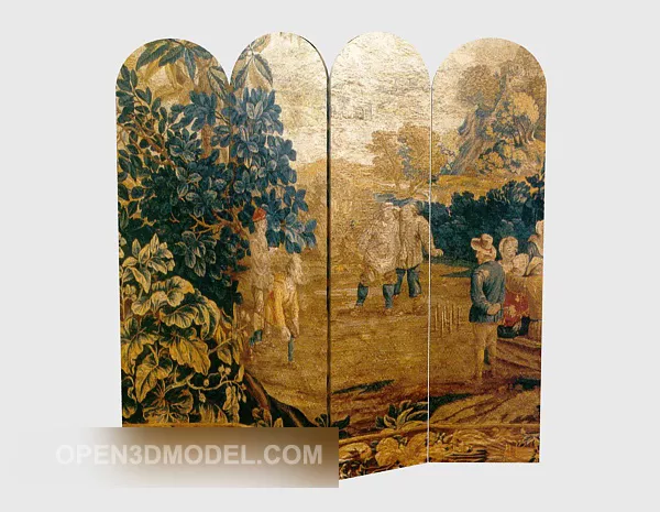 Beautiful European Style Screen 3d model Beautiful European Style Screen 3d model