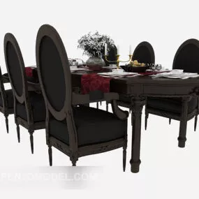 Beautiful European Table Chair 3d model