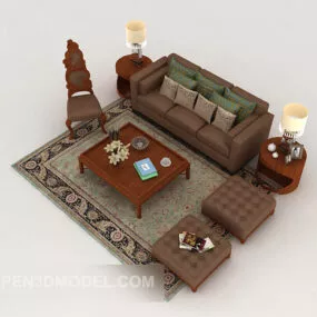 Beautiful Combination Sofa Classic Style 3d model