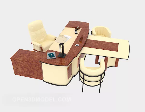 Beautiful Work Desk 3d model Beautiful Work Desk 3d model