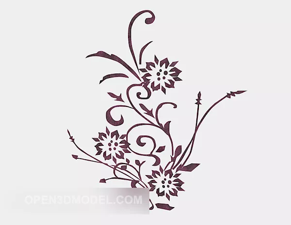Wave Photo Painting Frame Decorative 3d model