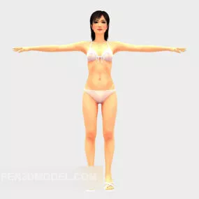 Beauty Girl swimsuit Character 3d model