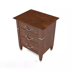 Bedside Cabinet Antique Wooden 3d model