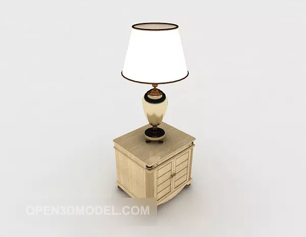Bedside Table With Table Lamp 3d model Bedside Table With Table Lamp 3d model