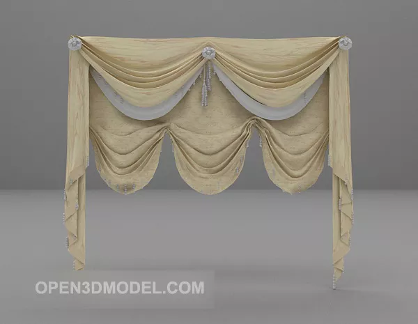 Beige Curtain Traditional 3d model Beige Curtain Traditional 3d model