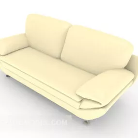 Beige Double Sofa 3d model