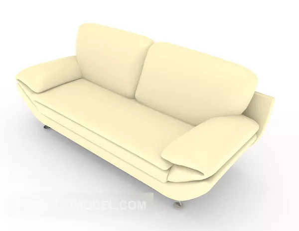 Beige Double Sofa 3d model Beige Double Sofa 3d model