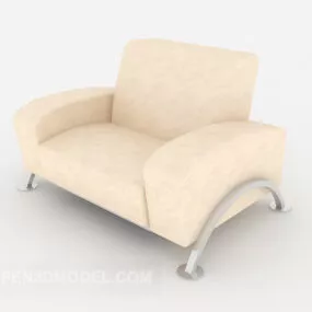 Beige Home Single Sofa 3d model