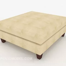 Beige Sofa Stool 3d model