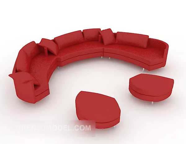 Big Red Home Sofa Sets 3d model Big Red Home Sofa Sets 3d model