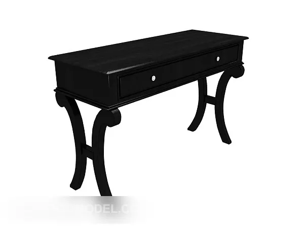 Black American Side Table Walnut 3d model Black American Side Table Walnut 3d model