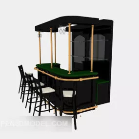 Black Bar With Chair 3d model