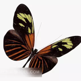 Black Red Butterfly 3d model