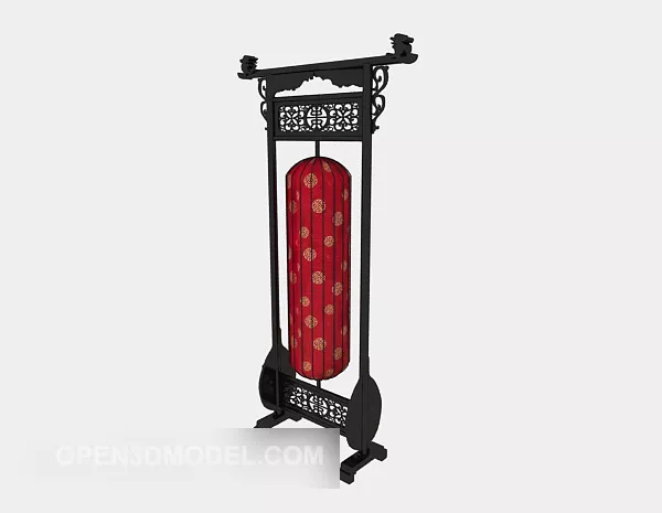 Black Chinese Style Floor Lamp 3d model Black Chinese Style Floor Lamp 3d model