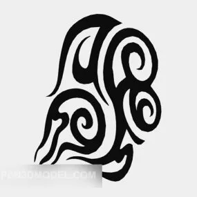 Black Cloud Wall Painted 3d model