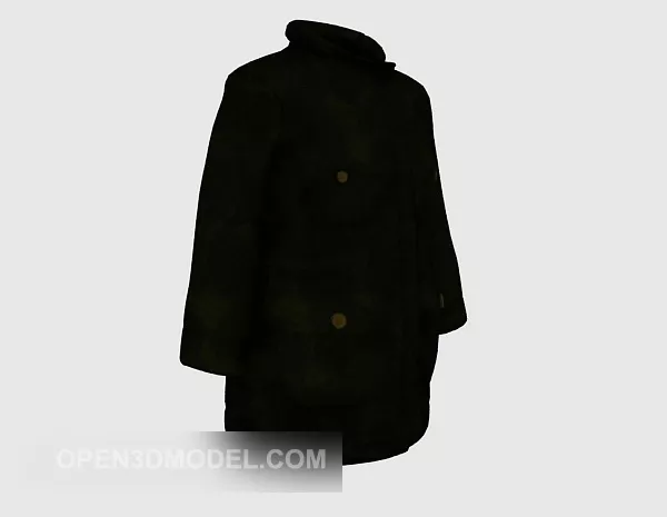 Fur Coat With Hanger Stand 3d model