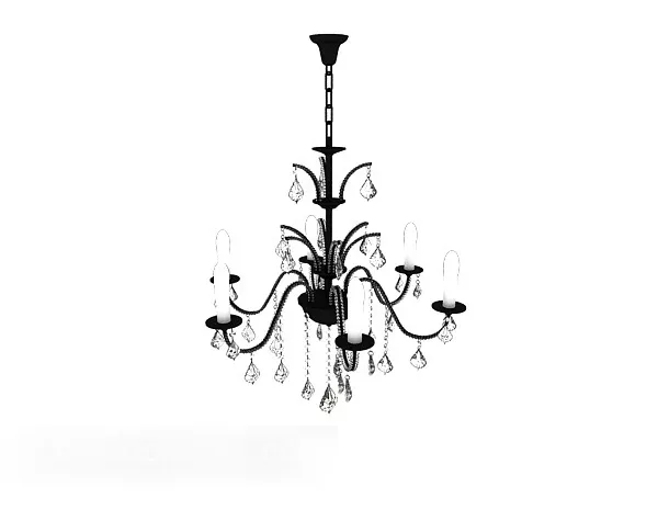 Black Crystal Chandelier 3d model Black Crystal Chandelier 3d model