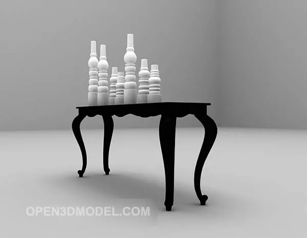 Porcelain Vase Decor Floral Texture 3d model