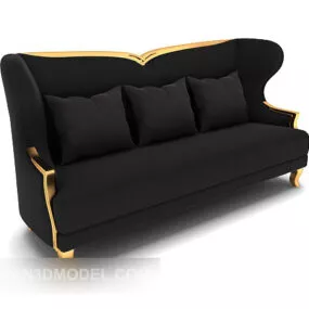 Black European Multi-seaters Sofa 3d model