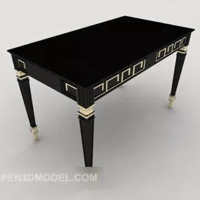 Black European Table 3d model
