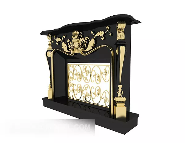 Elegant Fireplace Furniture Vianna 3d model