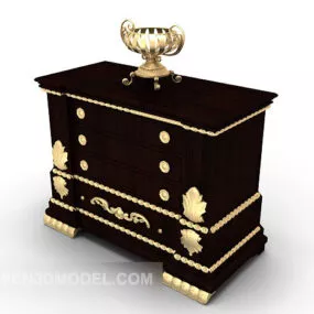 Black Luxury European Side Cabinet 3d model