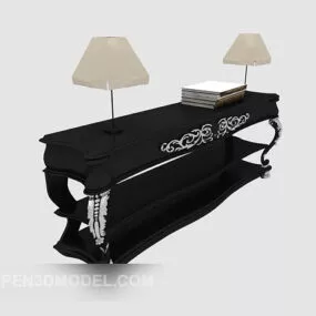 Black European Home Side Table 3d model