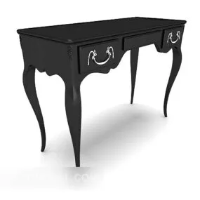 Black European Minimalist Desk 3d model