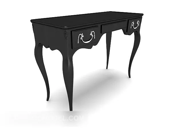 Black European Minimalist Desk 3d model Black European Minimalist Desk 3d model