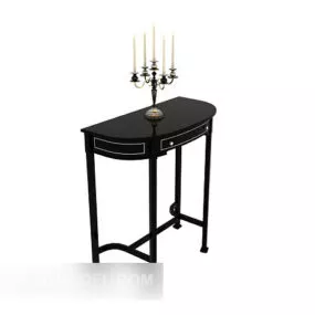 Black European Vintage Minimalist Side Table 3d model