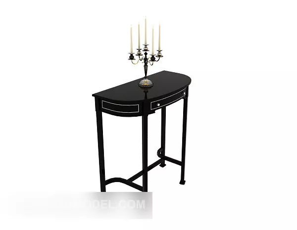 Black European Vintage Minimalist Side Table 3d model Black European Vintage Minimalist Side Table 3d model