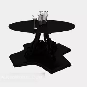 Black European Side Table 3d model