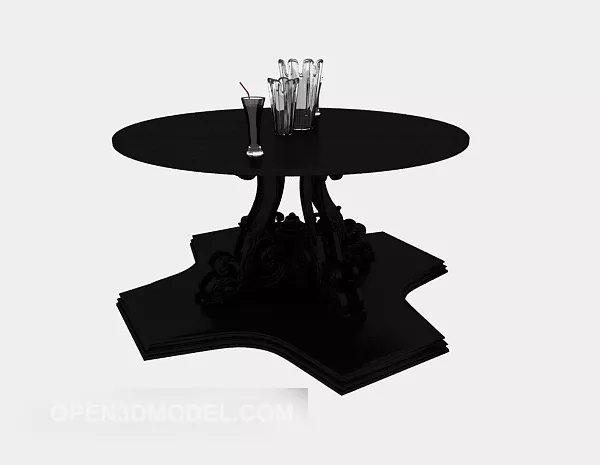 Black European Side Table 3d model Black European Side Table 3d model