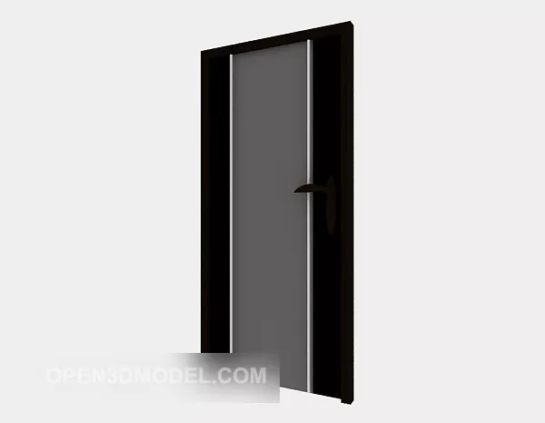 White Door With Decorative Panel 3d model