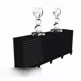 Black Home Side Cabinet Furniture 3d model