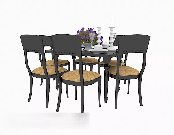 Black Home Table 3d model Black Home Table 3d model