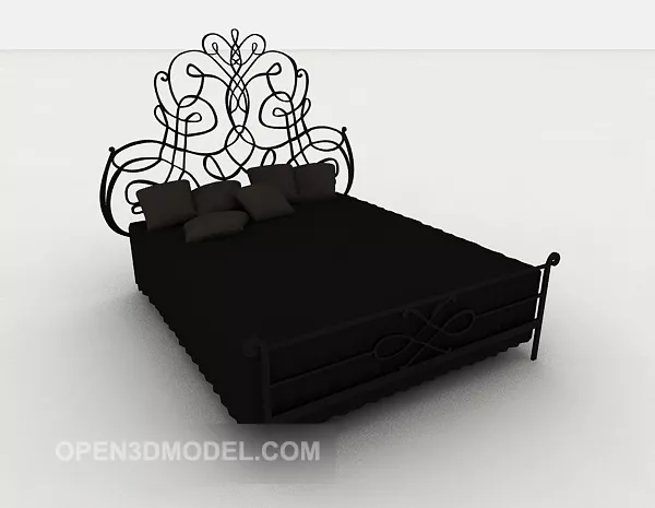 Black Iron Double Bed 3d model Black Iron Double Bed 3d model