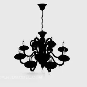 European Black Chandelier Vintage 3d model