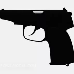 Black Pistol Gun 3d model