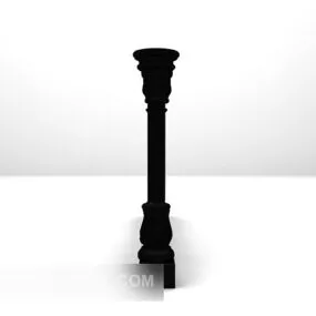 Black Railing Column 3d model