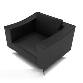 Black Sofa Single Style 3d model